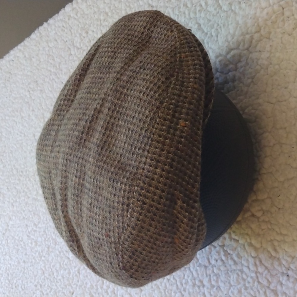 Wool & Thinsulate Brown Tweed Flat/Cabbie Cap + Ear/Neck Muff (Medium*) View 3